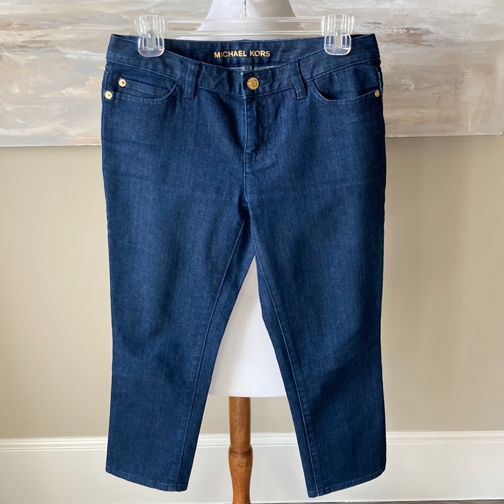 Michael Kors dark wash cropped denim jeans
